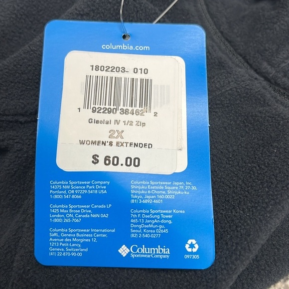 Women’s Columbia Glacial IV 1/2 Zip 2X Black New with Tags - Picture 4 of 9